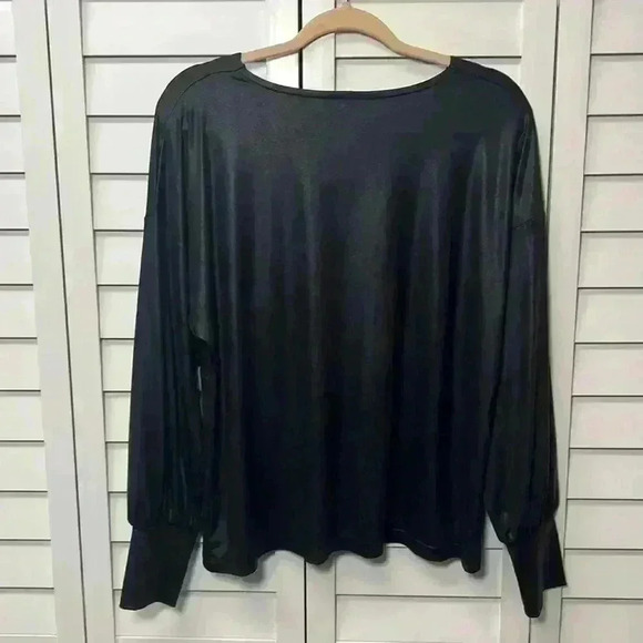 Prologue Deep V-Neck Long Sleeve Top Size Large Black - Picture 7 of 7